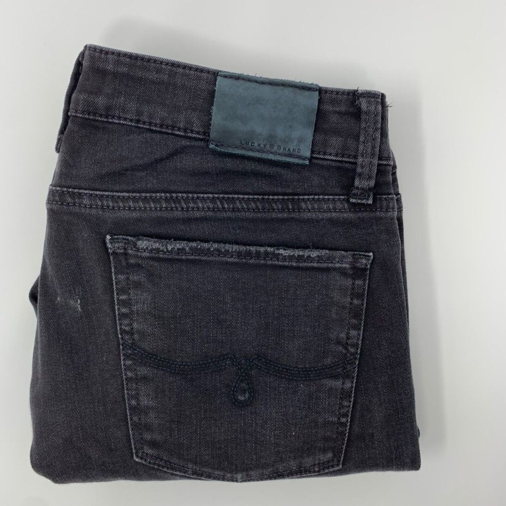 Lucky Brand Women's Jeans Lolita Skinny Straight Leg Dark Wash Distressed Size 8